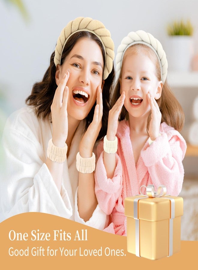 AMCAMI Spa Makeup Headband,6 Pcs Braided Skincare Face Wash Headband with Wristbands,Hair Accessories for Women Daily Face Care & Styling - Image 4